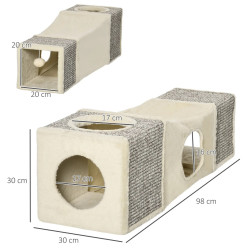 Домик-туннель для кошек PawHut D34-004V00CW (Cream/Brown) Thumb