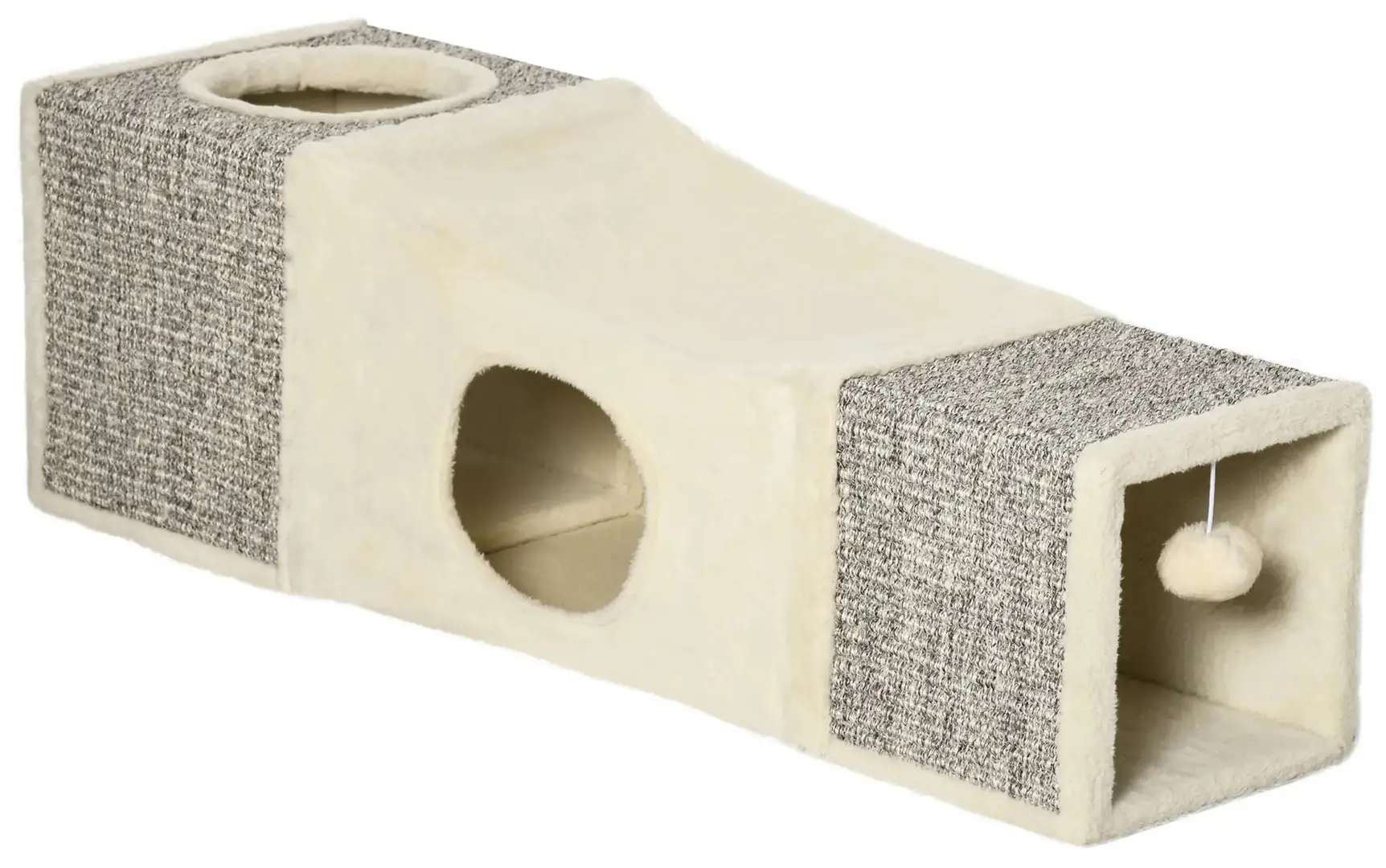 Домик-туннель для кошек PawHut D34-004V00CW (Cream/Brown)