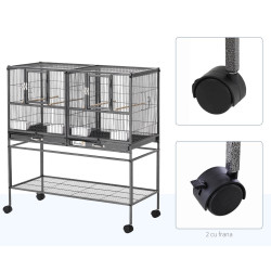 Двойная клетка для птиц PawHut D10-052 (Grey) Thumb