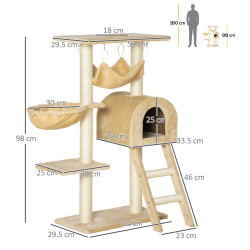 Ansamblu de joaca pentru pisici PawHut D30-064V01 (Beige) Thumb