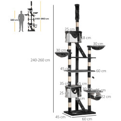 Игровой комплекс для кошек PawHut D30-093WT (Dark Grey/White) Thumb
