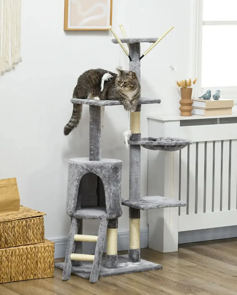 Игровой комплекс для кошек PawHut D30-166V00GY (Grey) - 5