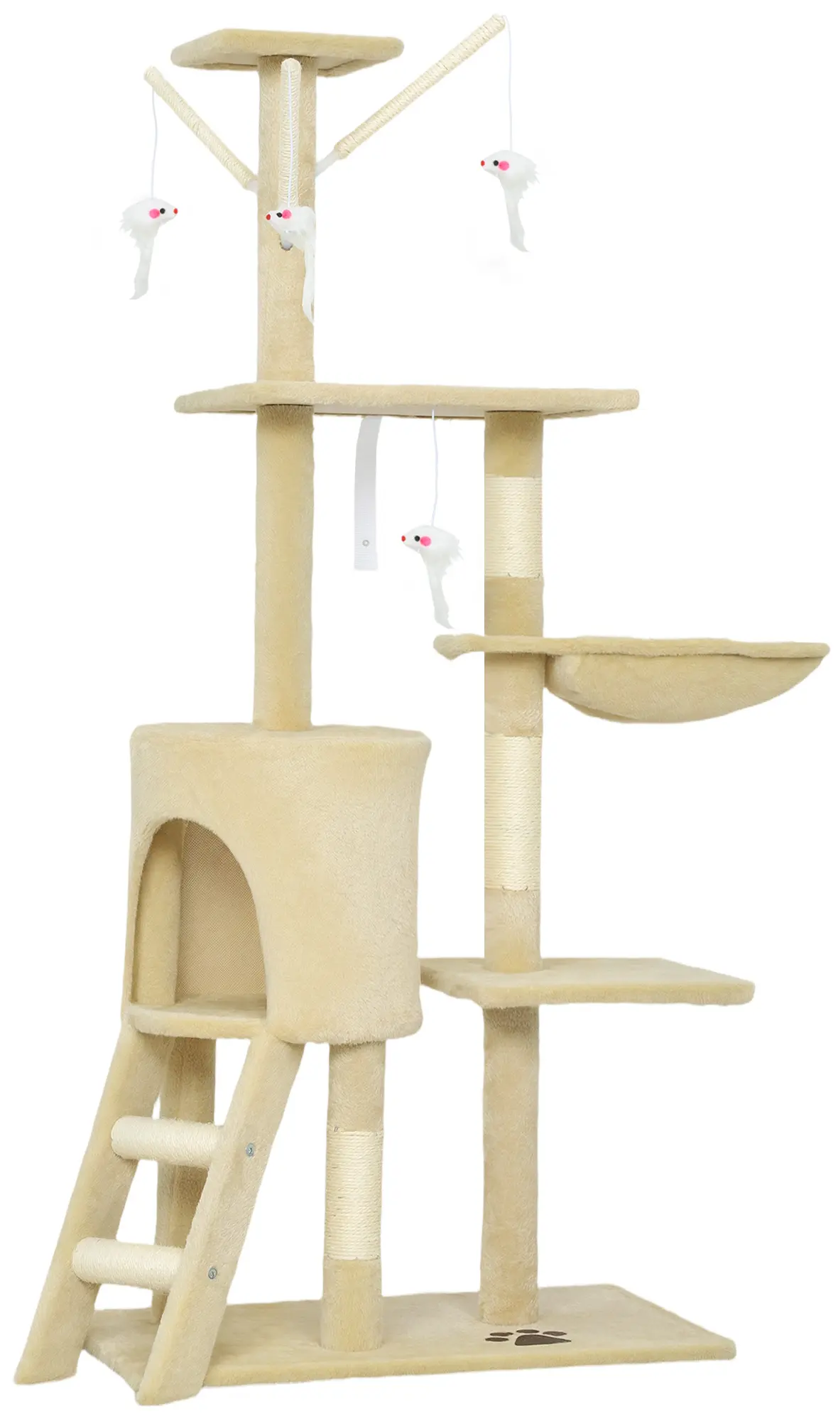 Игровой комплекс для кошек PawHut D30-166V01BG (Beige) - 2