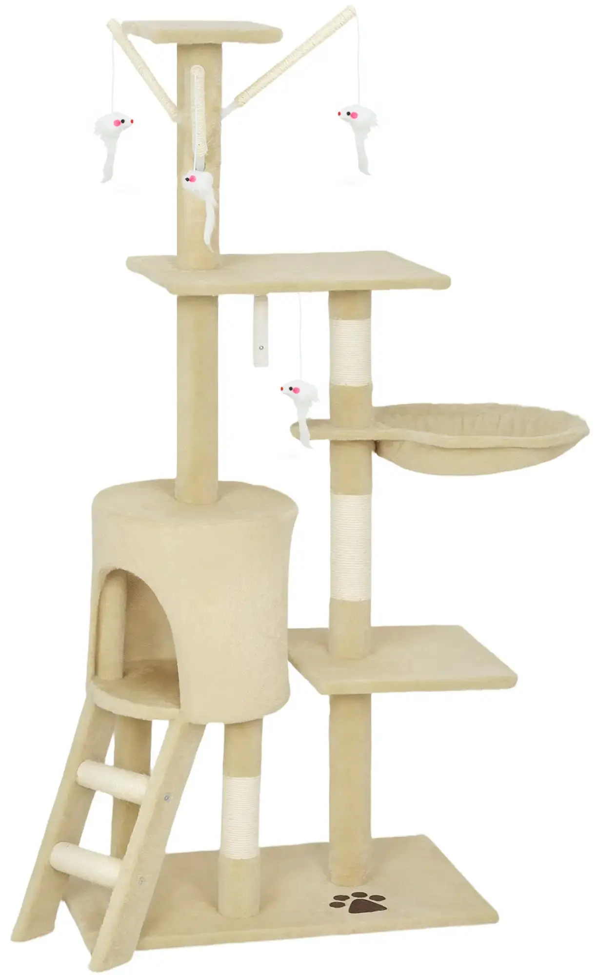 Игровой комплекс для кошек PawHut D30-166V01BG (Beige) - 3