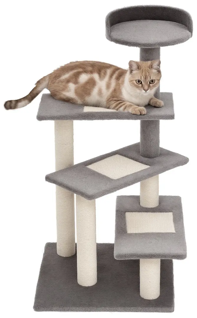 Ansamblu de joaca pentru pisici PawHut D30-183 (Grey/Beige)