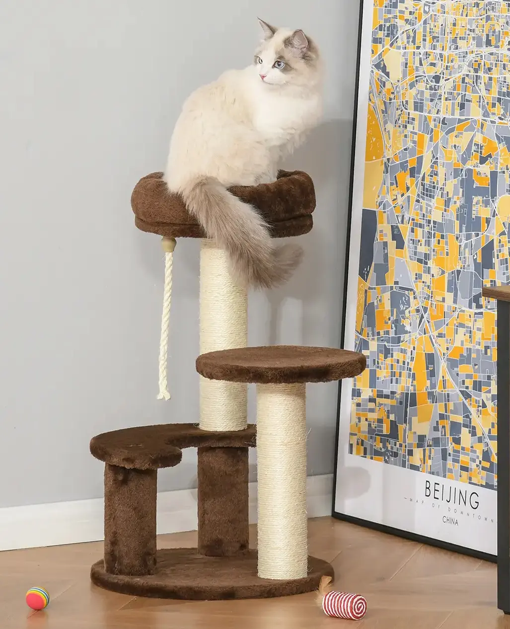 Игровой комплекс для кошек PawHut D30-202BN (Brown) - 8