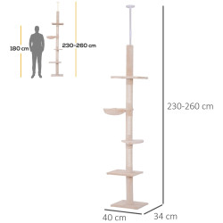 Игровой комплекс для кошек PawHut D30-209CW (Beige) Thumb