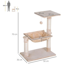 Ansamblu de joaca pentru pisici PawHut D30-215 (Beige) Thumb