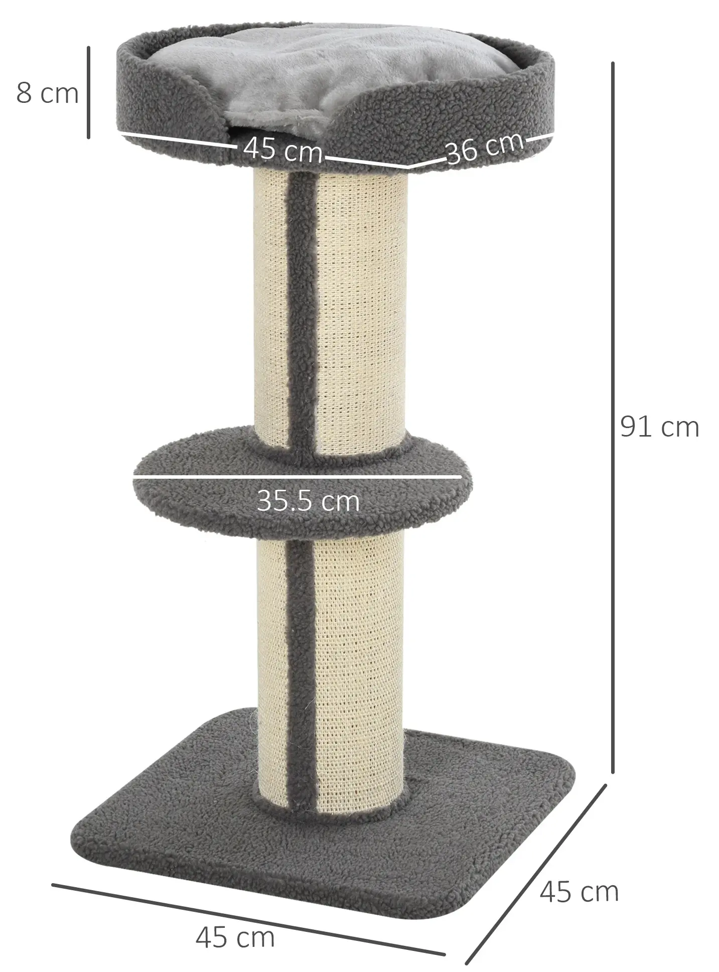 Ansamblu de joaca pentru pisici PawHut D30-269GY (Grey) - 5