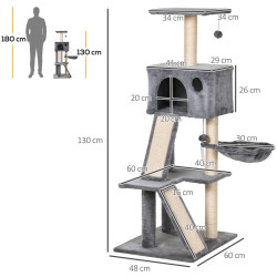 Ansamblu de joaca pentru pisici PawHut D30-278 (Grey) Thumb
