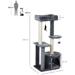 Игровой комплекс для кошек PawHut D30-279 (Dark Grey) Thumb