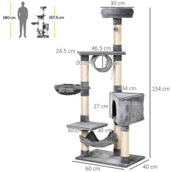 Игровой комплекс для кошек PawHut D30-280 (Grey) Thumb