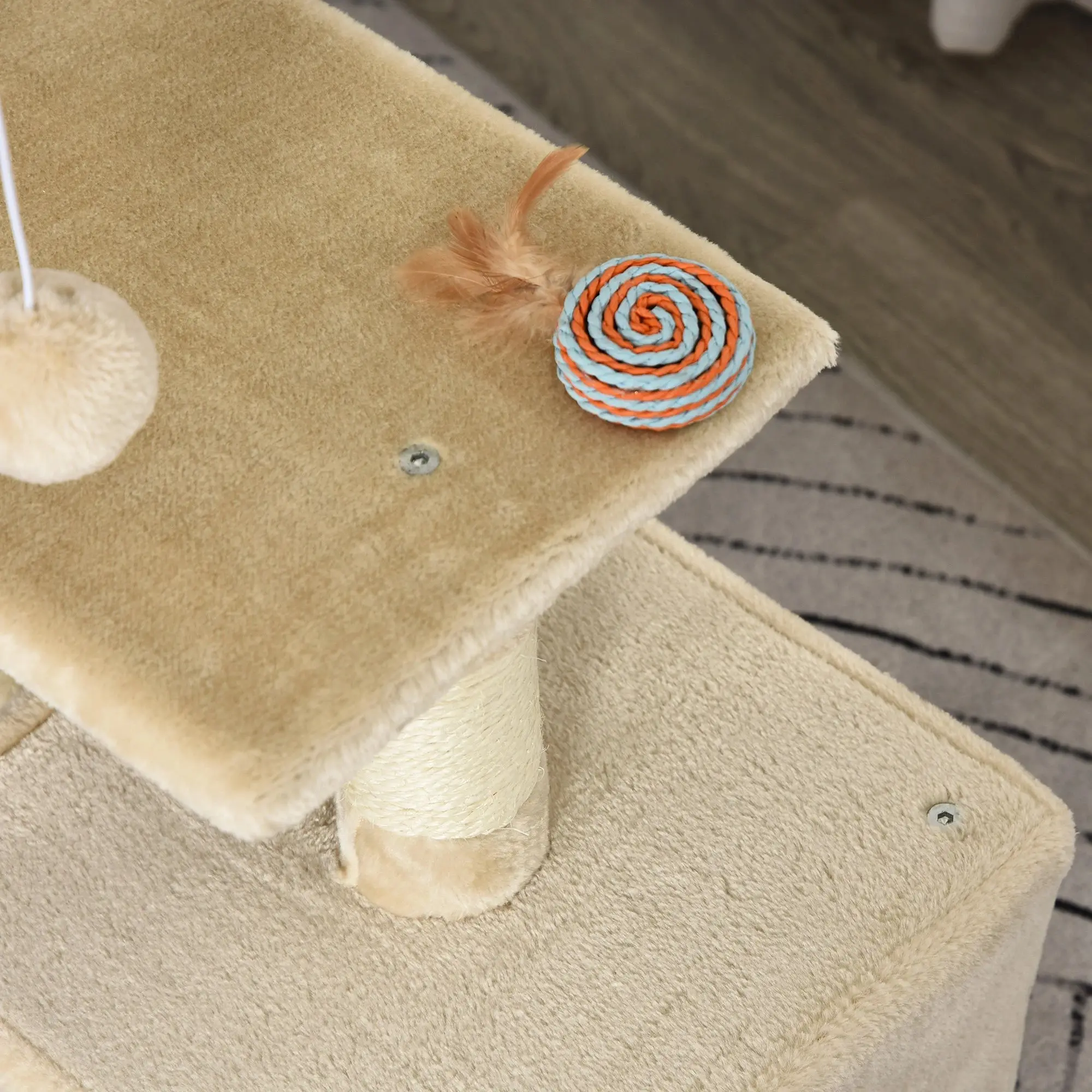 Ansamblu de joaca pentru pisici PawHut D30-285CW (Beige) - 4