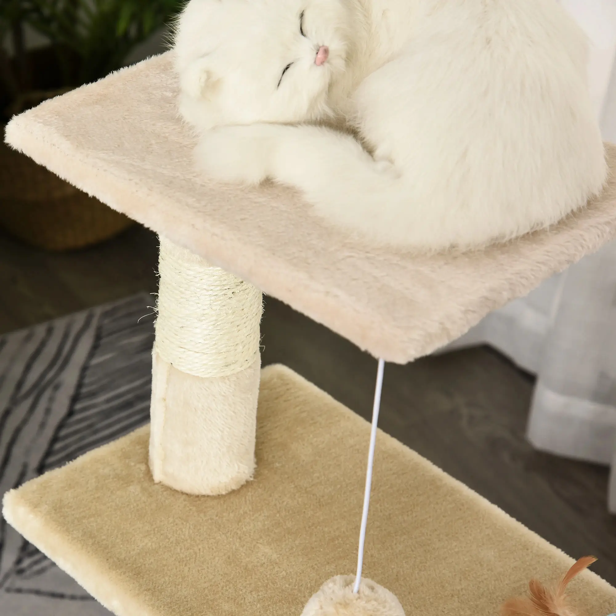 Ansamblu de joaca pentru pisici PawHut D30-285CW (Beige) - 6