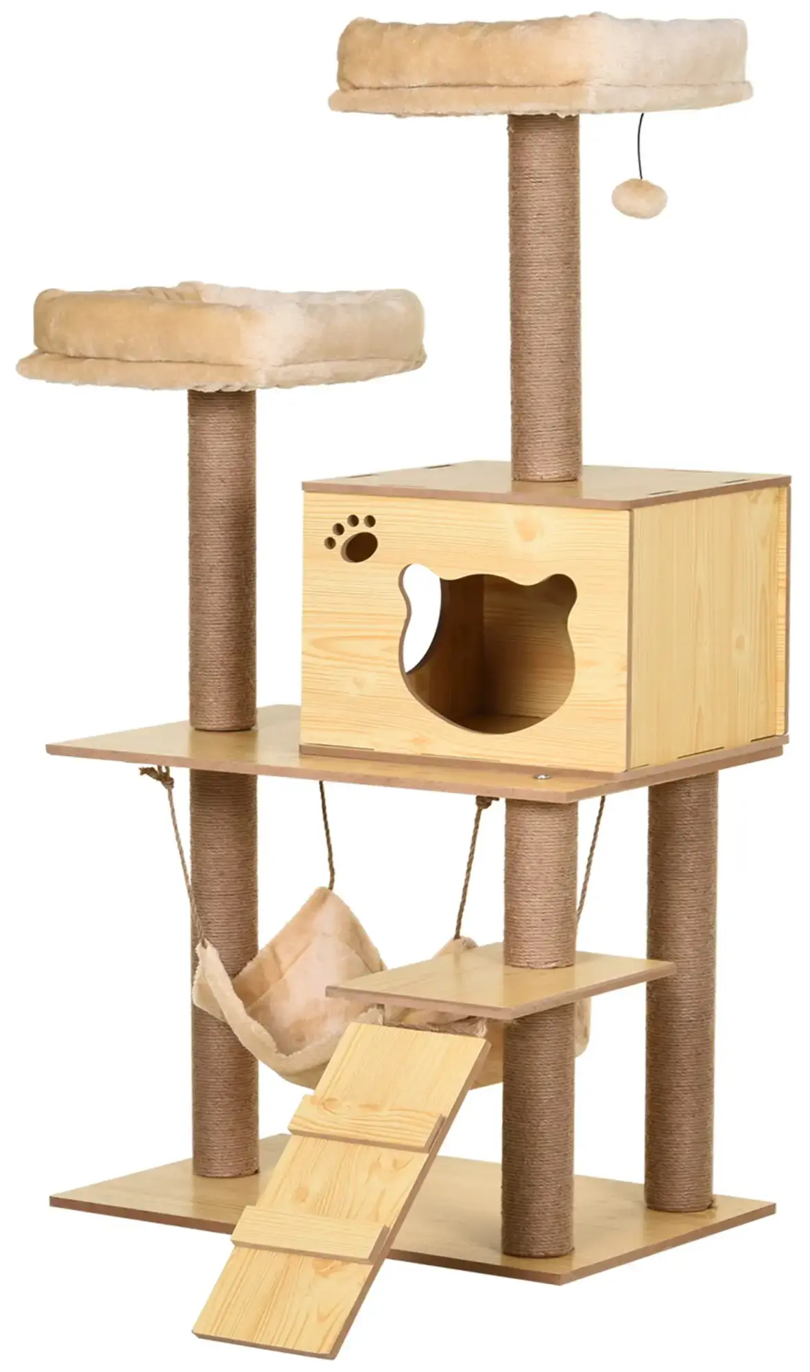 Игровой комплекс для кошек PawHut D30-287 (Natural/Beige) - 2