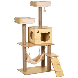 Ansamblu de joaca pentru pisici PawHut D30-287 (Natural/Beige)