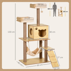 Игровой комплекс для кошек PawHut D30-287 (Natural/Beige) Thumb