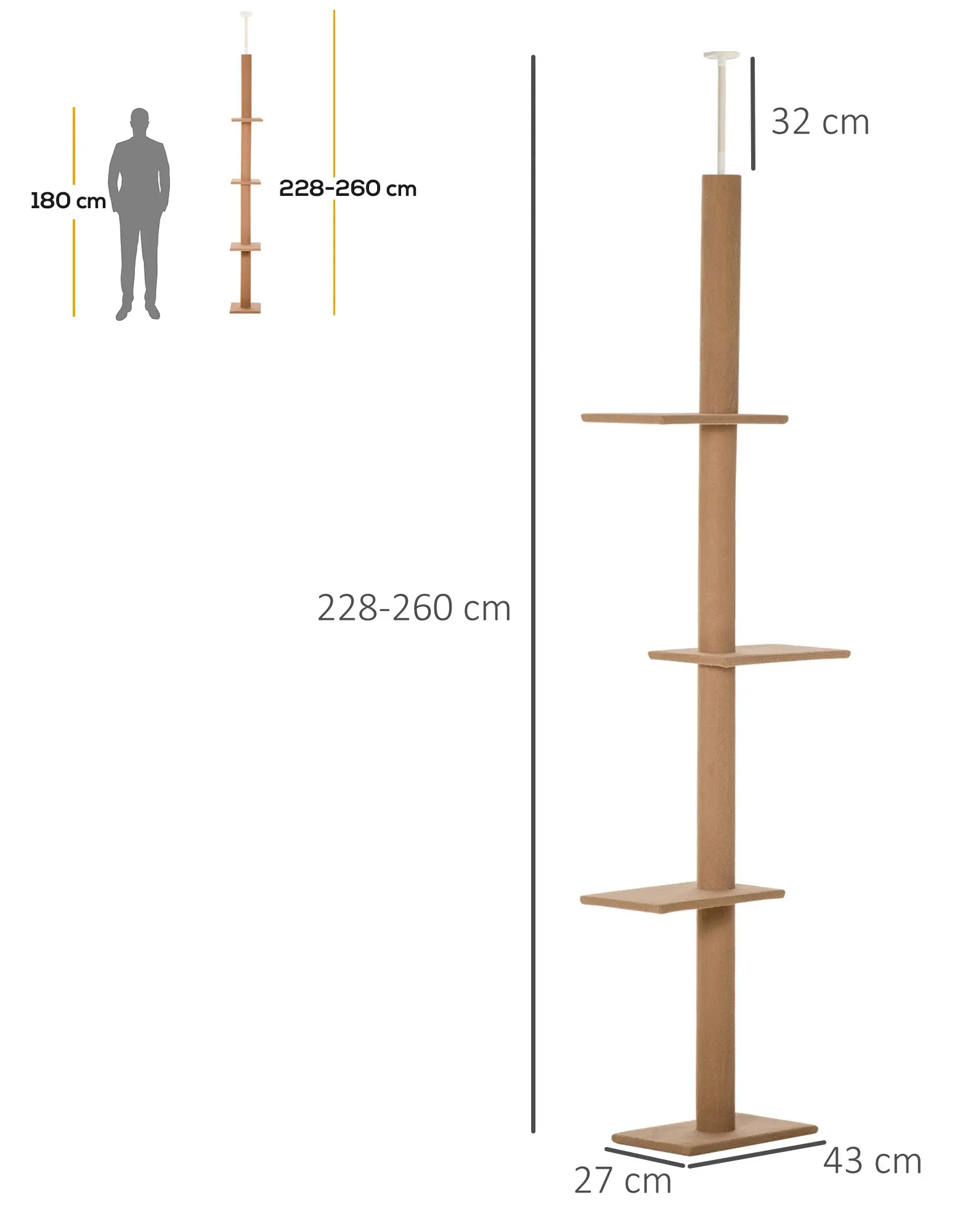 Игровой комплекс для кошек PawHut D30-296V02BN (Brown) - 2