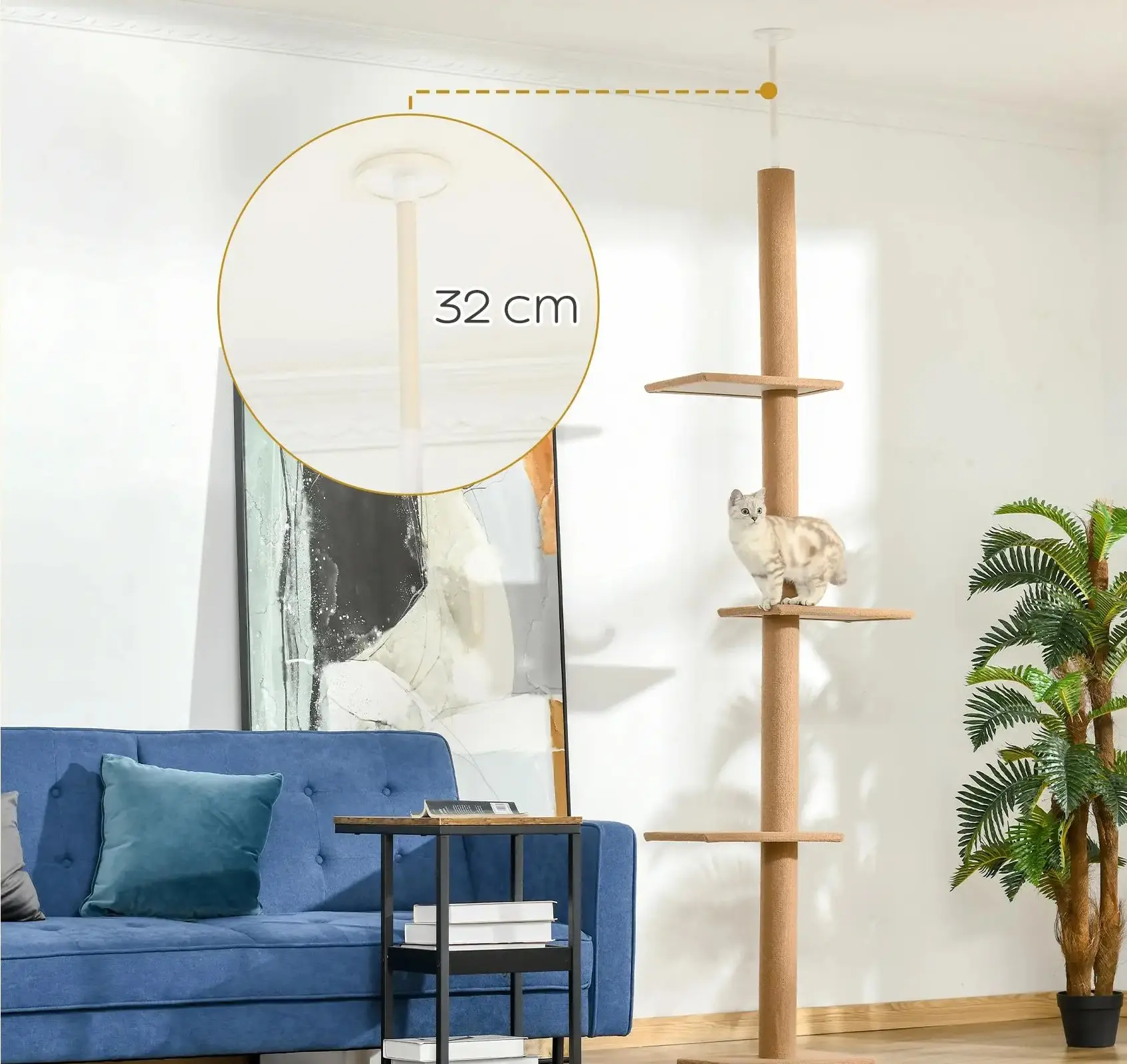 Игровой комплекс для кошек PawHut D30-296V02BN (Brown) - 3