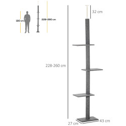 Ansamblu de joaca pentru pisici PawHut D30-296V02GY (Grey) Thumb