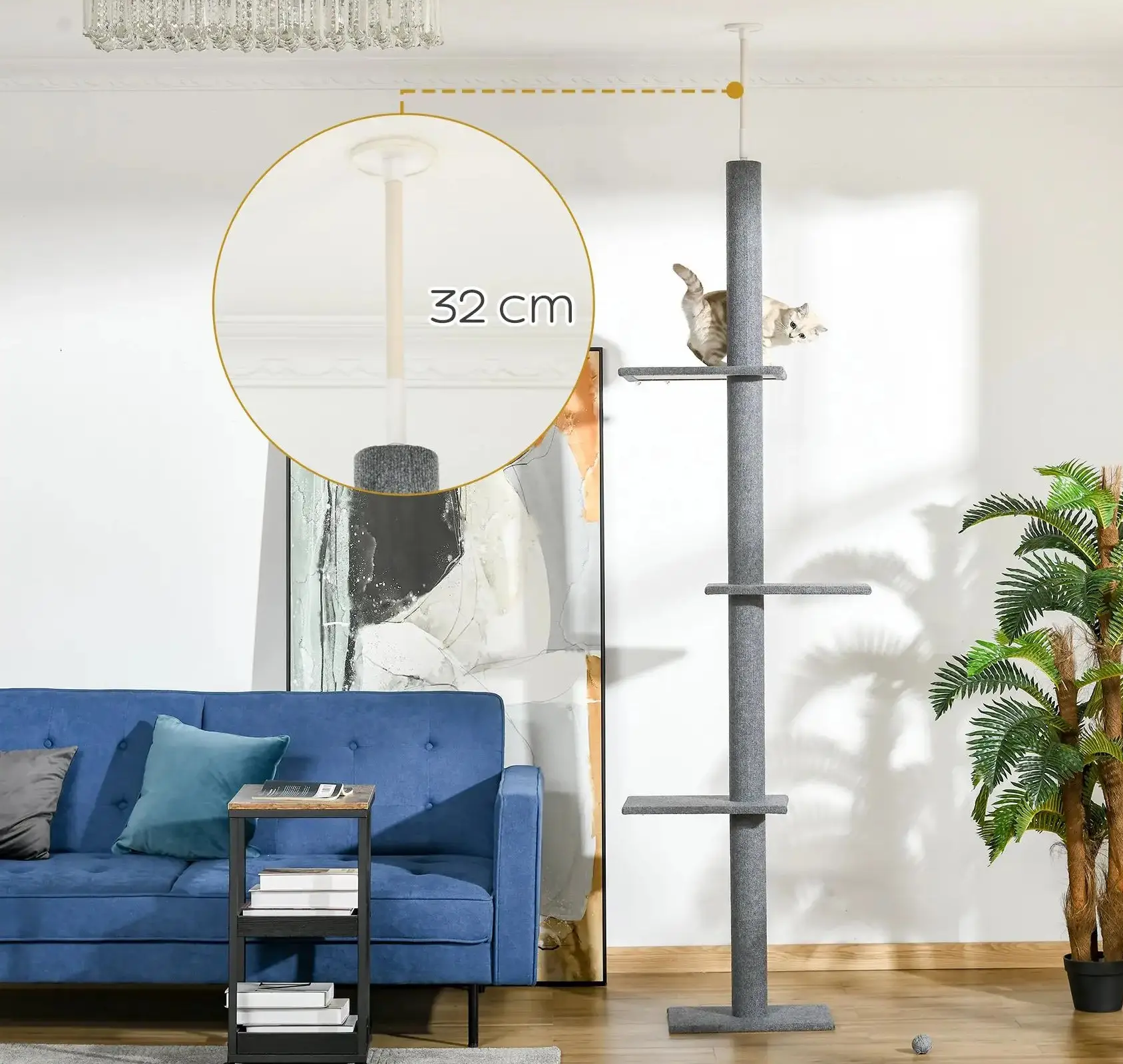 Ansamblu de joaca pentru pisici PawHut D30-296V02GY (Grey) - 6