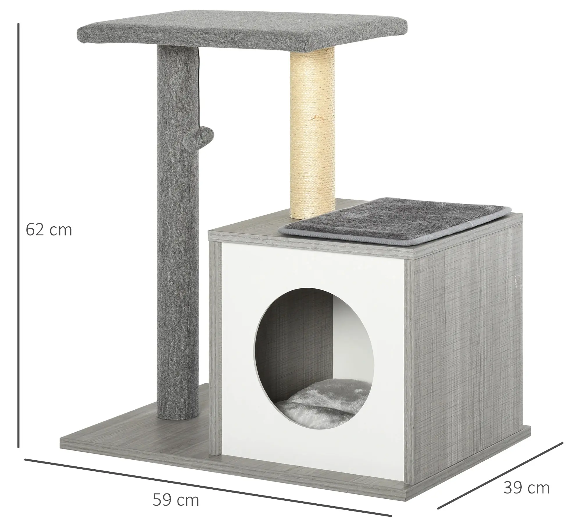 Ansamblu de joaca pentru pisici PawHut D30-298 (Grey) - 3