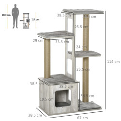 Ansamblu de joaca pentru pisici PawHut D30-318 (Grey) Thumb