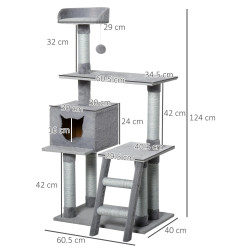 Игровой комплекс для кошек PawHut D30-323 (Grey) Thumb