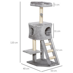 Ansamblu de joaca pentru pisici PawHut D30-349 (Light Grey) Thumb