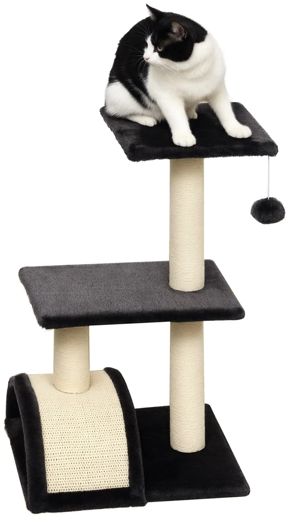 Ansamblu de joaca pentru pisici PawHut D30-351 (Dark Grey) - 4