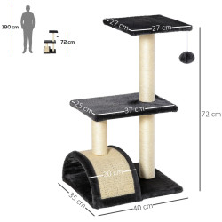 Ansamblu de joaca pentru pisici PawHut D30-351 (Dark Grey) Thumb