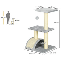 Ansamblu de joaca pentru pisici PawHut D30-351V00LG (Light Grey) Thumb