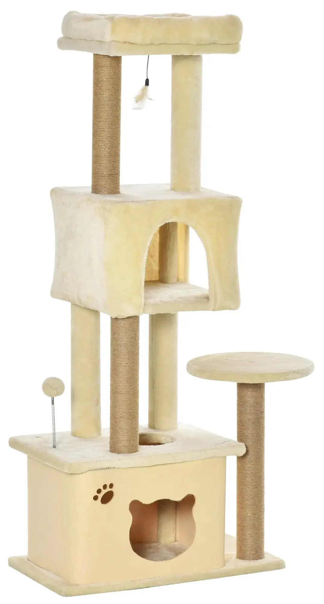 Ansamblu de joaca pentru pisici PawHut D30-364 (Beige) - 2