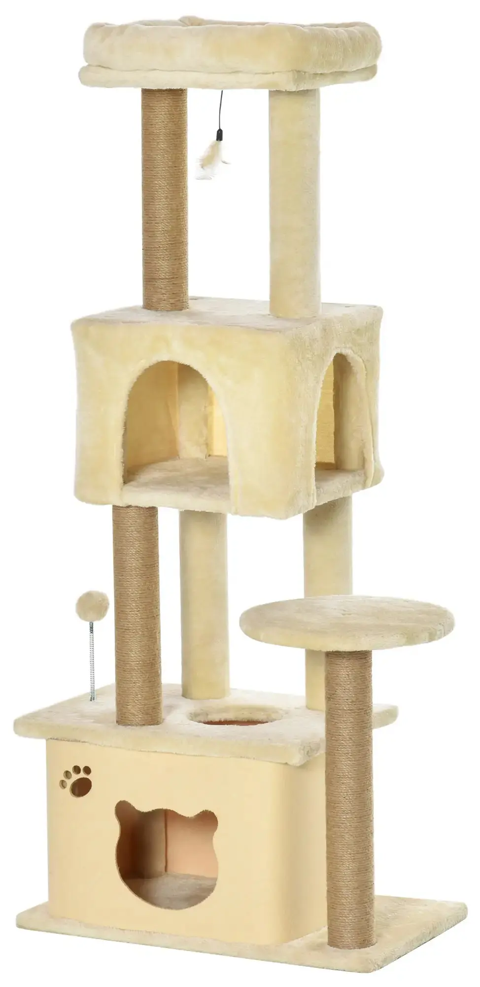 Ansamblu de joaca pentru pisici PawHut D30-364 (Beige)