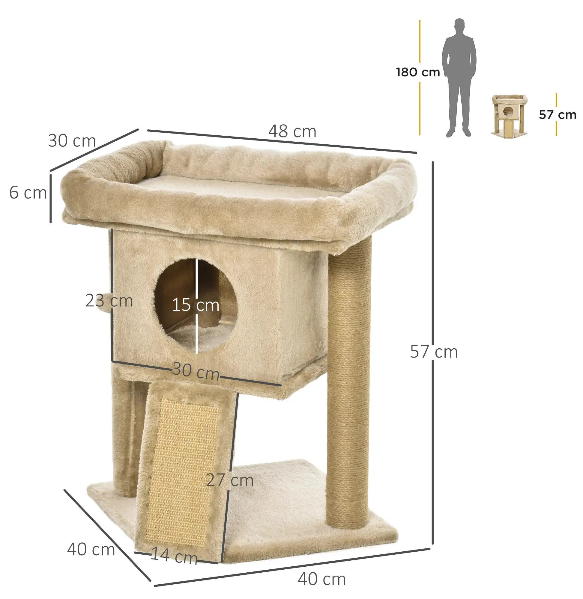 Ansamblu de joaca pentru pisici PawHut D30-368CF (Coffee) - 5