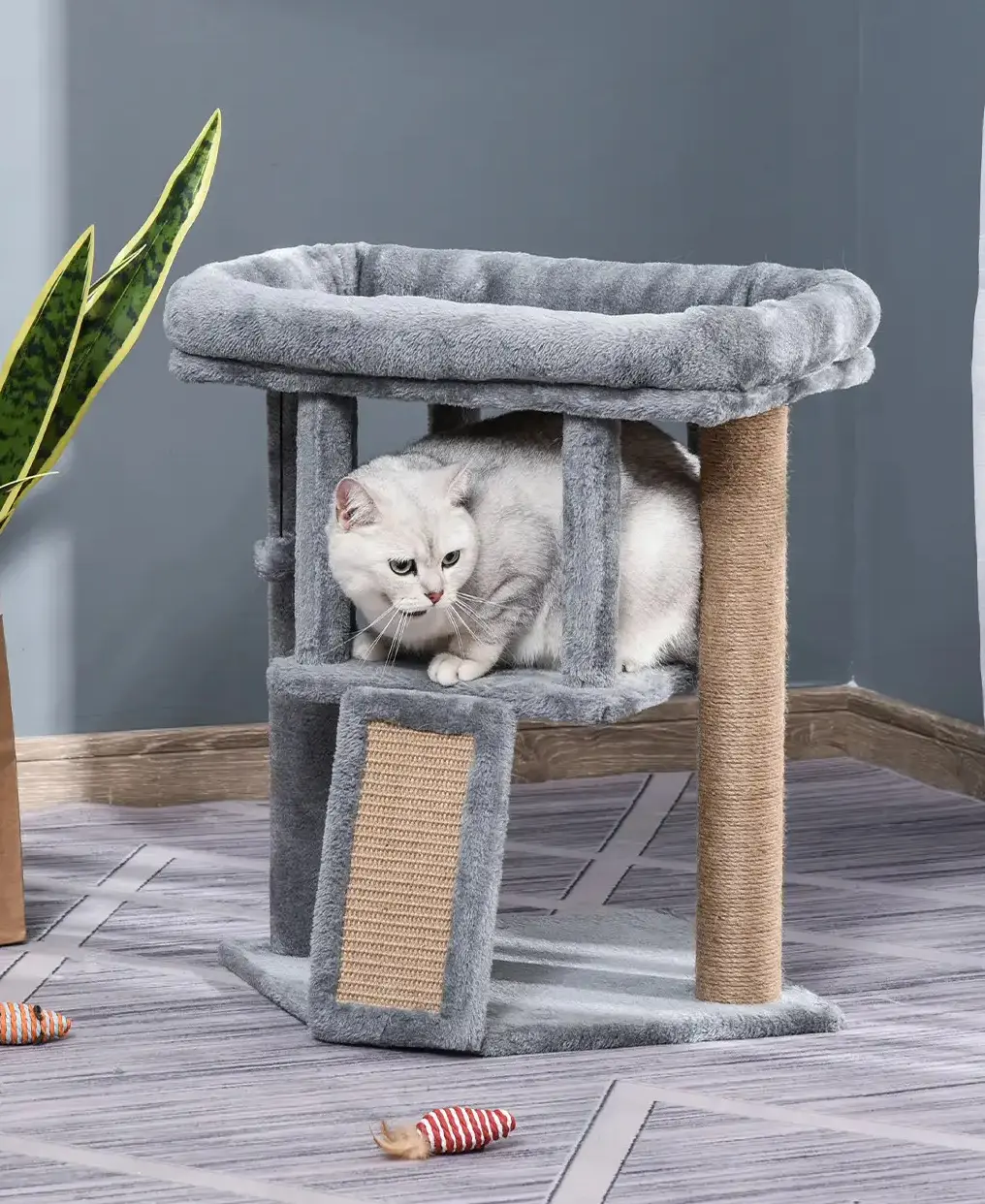 Игровой комплекс для кошек PawHut D30-368GY (Grey) - 8