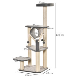 Игровой комплекс для кошек PawHut D30-425 (Grey/Beige) Thumb