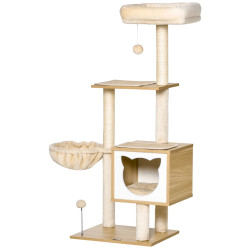 Ansamblu de joaca pentru pisici PawHut D30-446 (Natural/Beige) Thumb