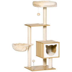 Ansamblu de joaca pentru pisici PawHut D30-446 (Natural/Beige) Thumb