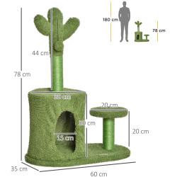 Ansamblu de joaca pentru pisici PawHut D30-450 (Green) Thumb