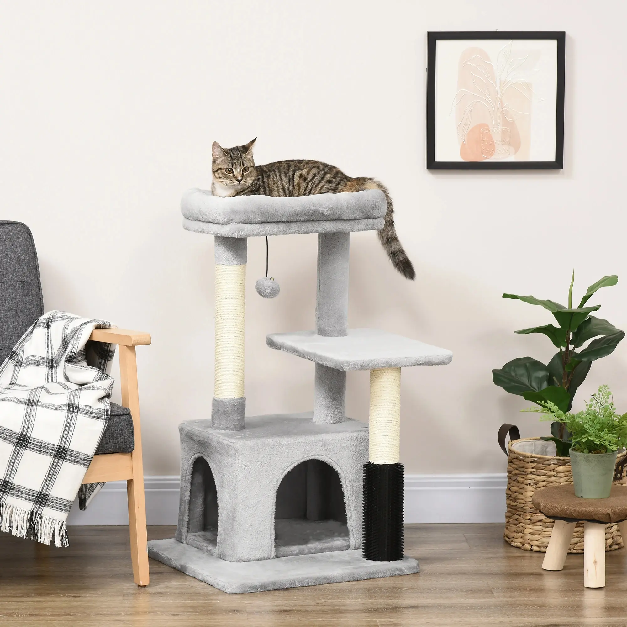 Ansamblu de joaca pentru pisici PawHut D30-467 (Grey) - 7