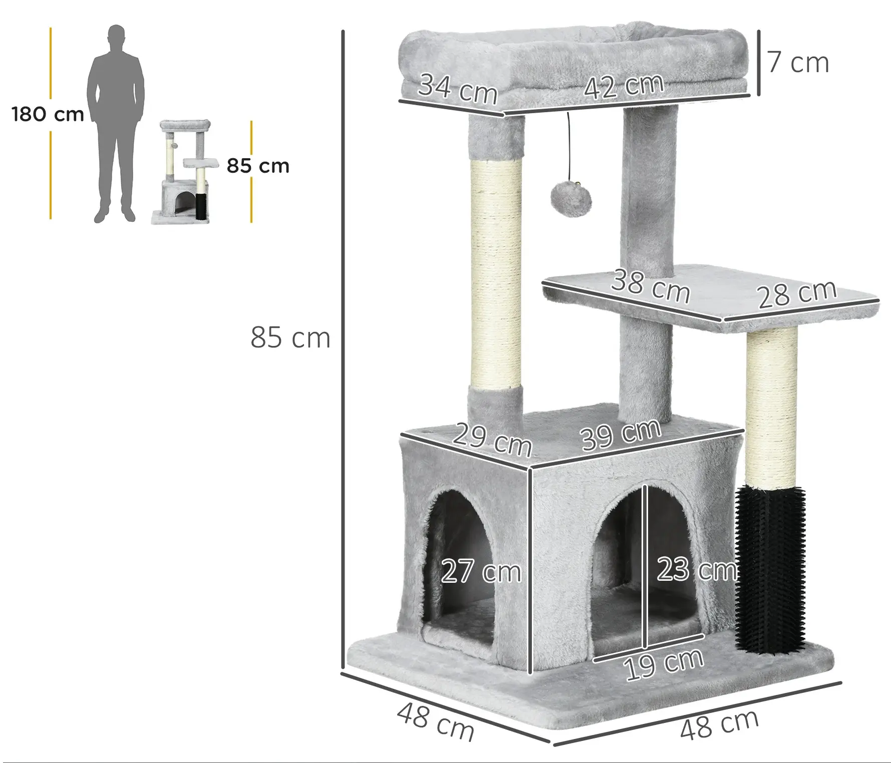 Игровой комплекс для кошек PawHut D30-467 (Grey) - 4