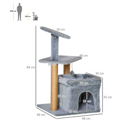 Ansamblu de joaca pentru pisici PawHut D30-476 (Grey) Thumb