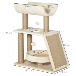 Игровой комплекс для кошек PawHut D30-481 (Beige/Brown) Thumb