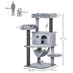 Игровой комплекс для кошек PawHut D30-487 (Grey) Thumb