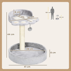 Ansamblu de joaca pentru pisici PawHut D30-603V01LG (Light Grey) Thumb