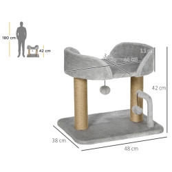 Ansamblu de joaca pentru pisici PawHut D30-607V00LG (Light Grey) Thumb