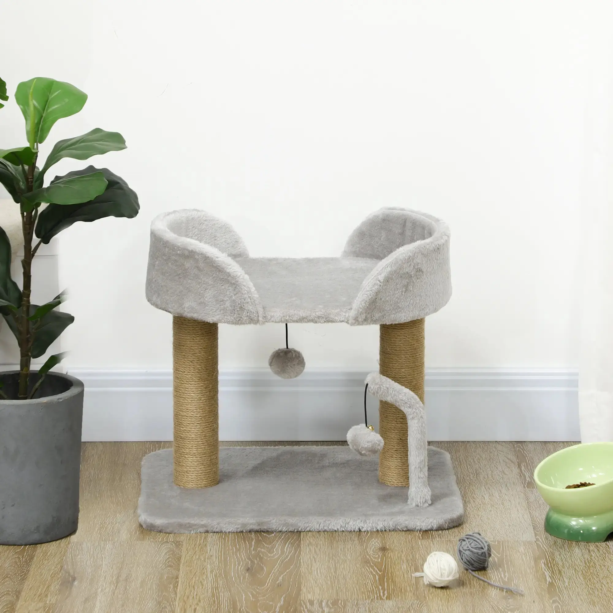 Ansamblu de joaca pentru pisici PawHut D30-607V00LG (Light Grey) - 7