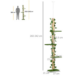 Игровой комплекс для кошек PawHut D30-612V00GN (Green/Natural) Thumb