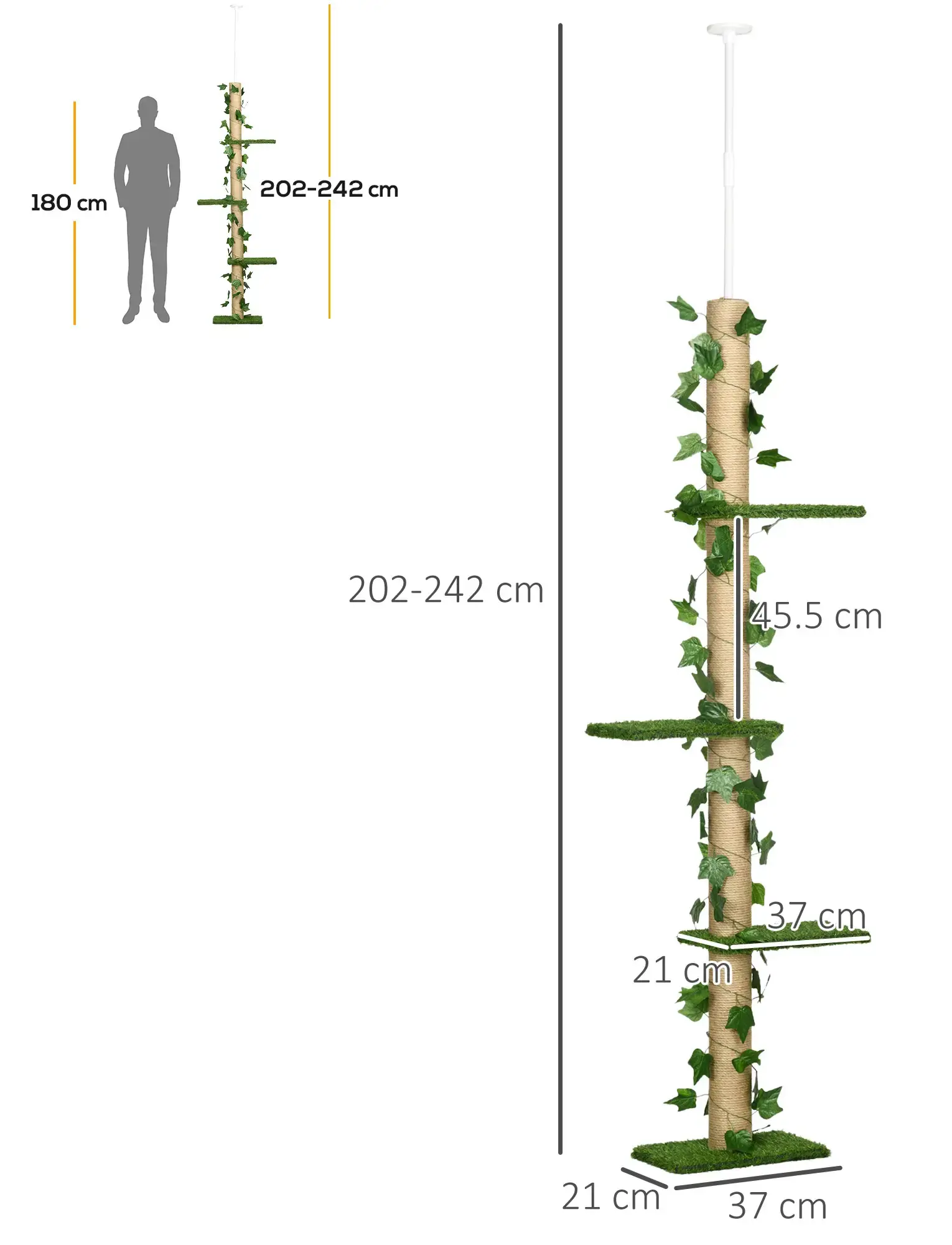 Игровой комплекс для кошек PawHut D30-612V00GN (Green/Natural) - 3